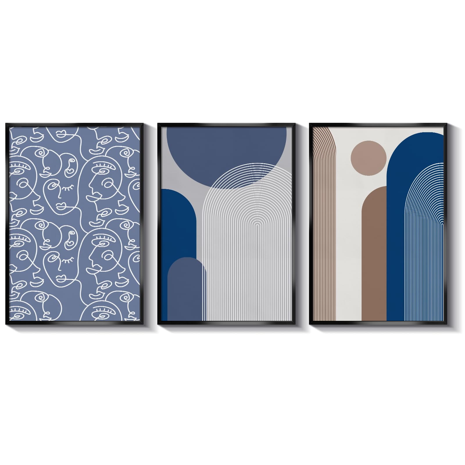 UNFFRAMED Luvia Set of 3 Poster Metal Wall Art Abstract Boho Design ...