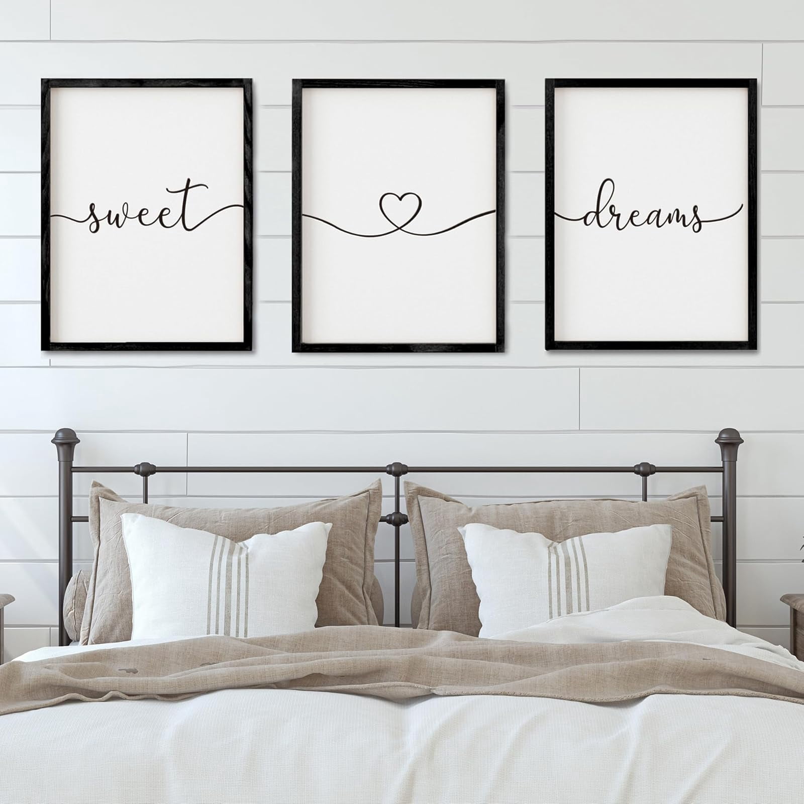 UNFFRAMED Luvia Set of 3 Poster Sweet Dreams Wall Art – Above Bed Quote ...