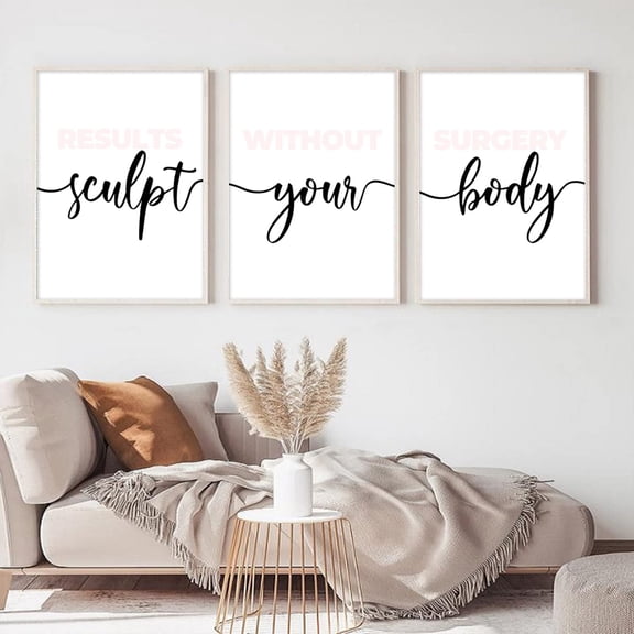 UNFFRAMED Luvia Set of 3 Spa Poster Wall Art Blush Pink Body Line Prints Salon Aesthetic Decor for Spa or Bedroom Set 3 Prints 20x30