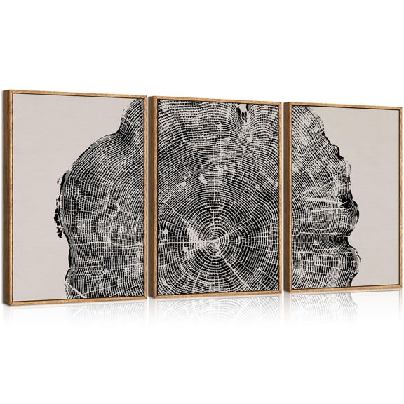 UNFFRAMED Luvia Set of 3 Tree Ring Poster Wall Art Abstract Wood Stump Nature Prints for Living Room Bedroom Farmhouse Decor Set 3 Prints 16x24
