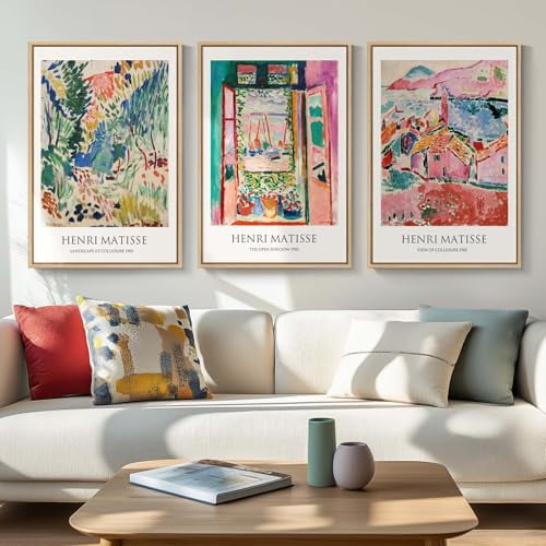 UNFFRAMED Luvia Set of 3 Vintage Poster, Colorful Retro Landscape Prints Artwork for Living Room Bedroom Hallway Office Decor Set 3 Prints 16x24