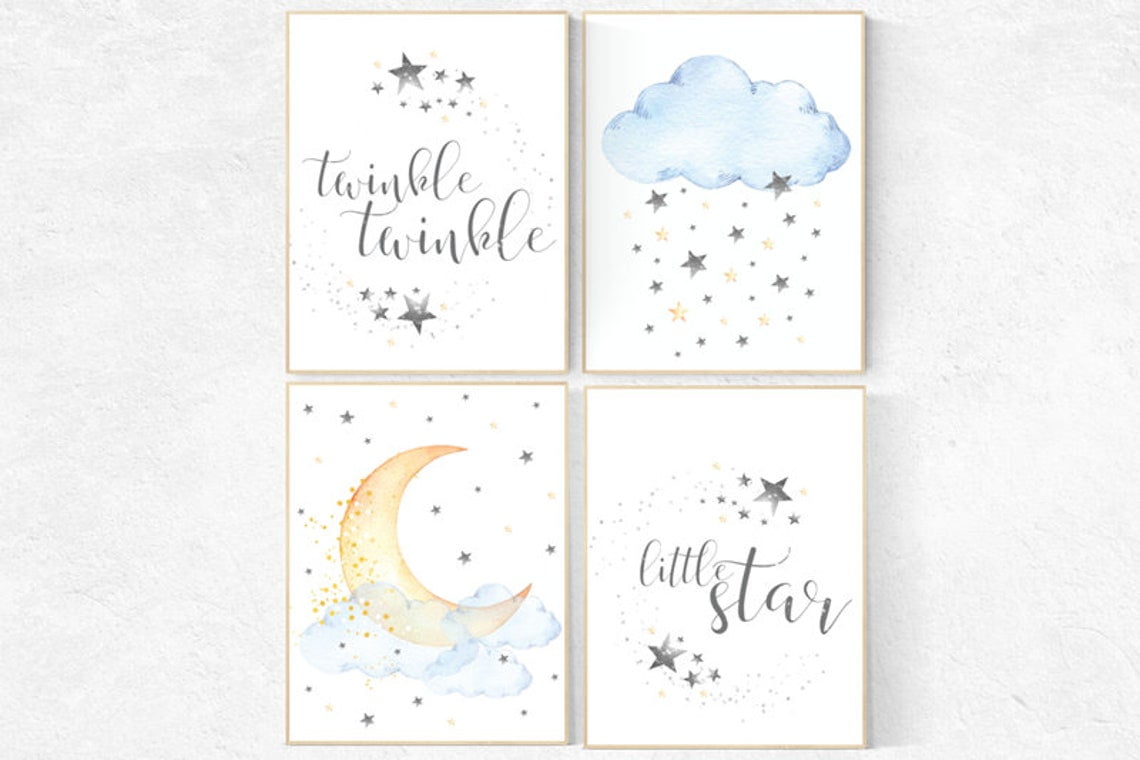 UNFFRAMED Luvia Twinkle Twinkle Little Star Poster Set of 4 Neutral ...