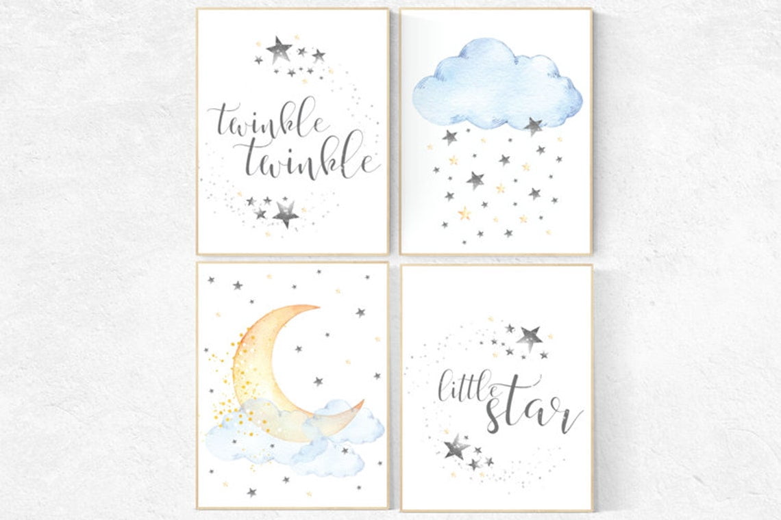 UNFFRAMED Luvia Twinkle Twinkle Little Star Poster Set of 4 Neutral ...