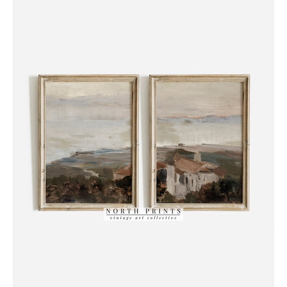 UNFFRAMED Mediterranean Coastal Landscape Set: Warm Tones S2-84 Set 2 Prints 8x12