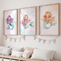UNFFRAMED Mermaid Posters, Mermaid Room Decor, Mermaid Room Decor, Mermaid Wall Art, Mermaid Girls Bedroom Art, Mermaid Art, Mermaid Set Of 3 Set 3 Prints 8x12