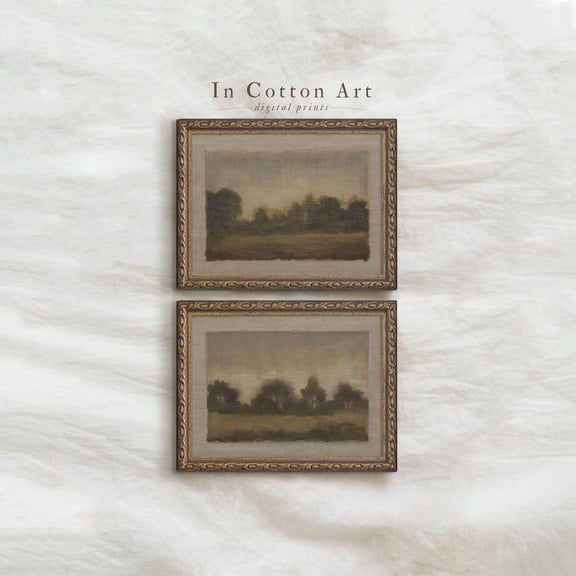 UNFFRAMED Neutral Textile Wall Art Set Of 2, Abstract Landscape Poster, Earthy Fabric Texture Artwork, Rustic Countryside Decor,P319 Set 2 Prints 8x12