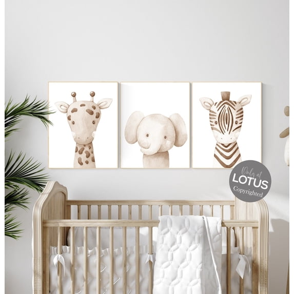 UNFFRAMED Nursery Wall Art Animals, Gender Neutral Nursery, Animals Nursery Prints, Woodland Nursery Decor, Safari Nursery Wall Art #413 Set 3 Prints 20x30