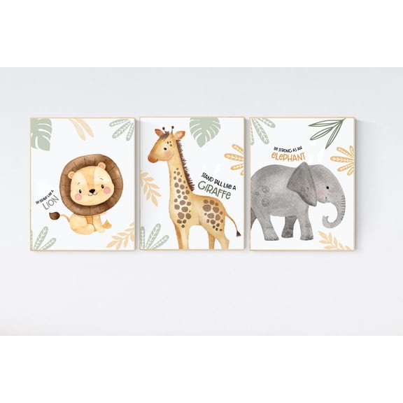 UNFFRAMED Nursery Wall Art Animals, Gender Neutral Nursery, Animals Nursery Prints, Woodland Nursery Decor, Safari Nursery Wall Art, Animal Prints #571 Set 3 Prints 8x12