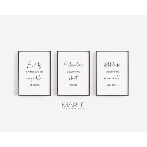 UNFFRAMED Office Decor For Women, Motivational Wall Art, Office Desk Decor, Set Workplace Posters, Inspirational Home Office Posters Set 3 Prints 20x30