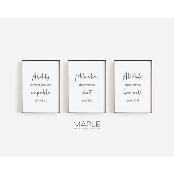 UNFFRAMED Office Decor For Women, Motivational Wall Art, Office Desk Decor, Set Workplace Posters, Inspirational Home Office Posters Set 3 Prints 20x30