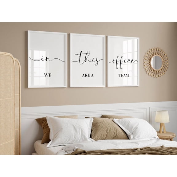 UNFFRAMED Office Prints, In This Office We Are A Team, Office Wall Art, Work From Home Decor, Inspirational Quote Print, Team Work Set 3 Prints 20x30