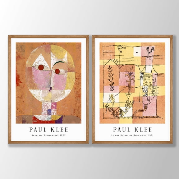 UNFFRAMED Paul Klee Art Postersenecio, In The Spirit Of Hoffmannset Set 2 Prints 8x12