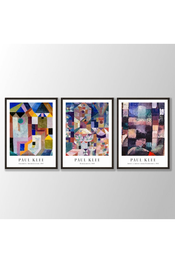 UNFFRAMED Paul Klee Art Print, Abstract Gallery Wall Decor Set 3 Prints 20x30