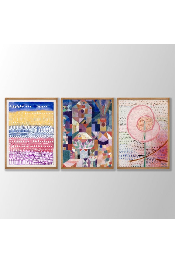 UNFFRAMED Paul Klee Art Prints, Abstract Gallery Wall Set 3 Prints 20x30