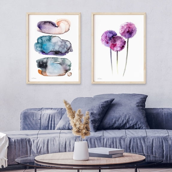 UNFFRAMED Persian Onion Set Posters, Boho Art, Plant Poster, Nature Illustration, Botanical Decor, Garden Art, Wildflower Set 2 Prints 16x24