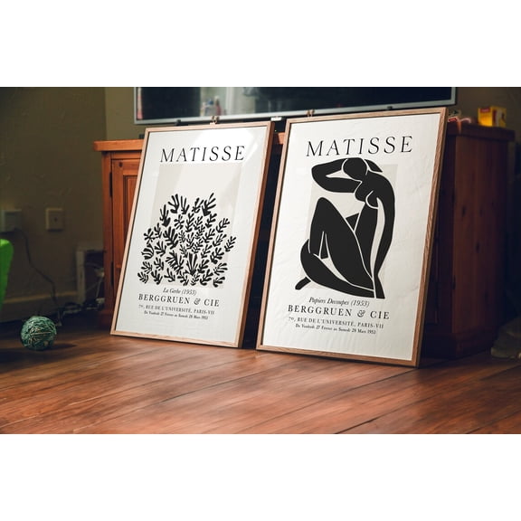 UNFFRAMED Poster Set Abstract Floral, Woman Art Set 2 Prints 8x12