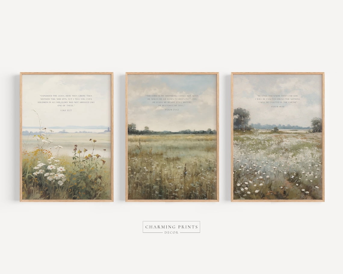 Printed Scripture Images UNFFRAMED Scripture Christian Art Prints Set Of 3 Printed Scripture ...