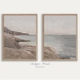 thumbnail image 1 of UNFFRAMED Sescape Set Split Posters, Coastal 2 Pieces Vintage Wall Art, Vintage Beach, Antique Beach Cottage Decor Set 2 Prints 12x18, 1 of 3