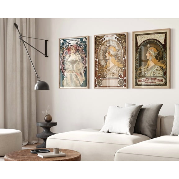 UNFFRAMED Set Of 3 Alphonse Mucha Poster, Art Deco, Vintage Print, Colorful Wall Art, Retro Art, Famous Artist, Mucha Zodiac Poster, Maria Mucha #304 Set 3 Prints 20x30