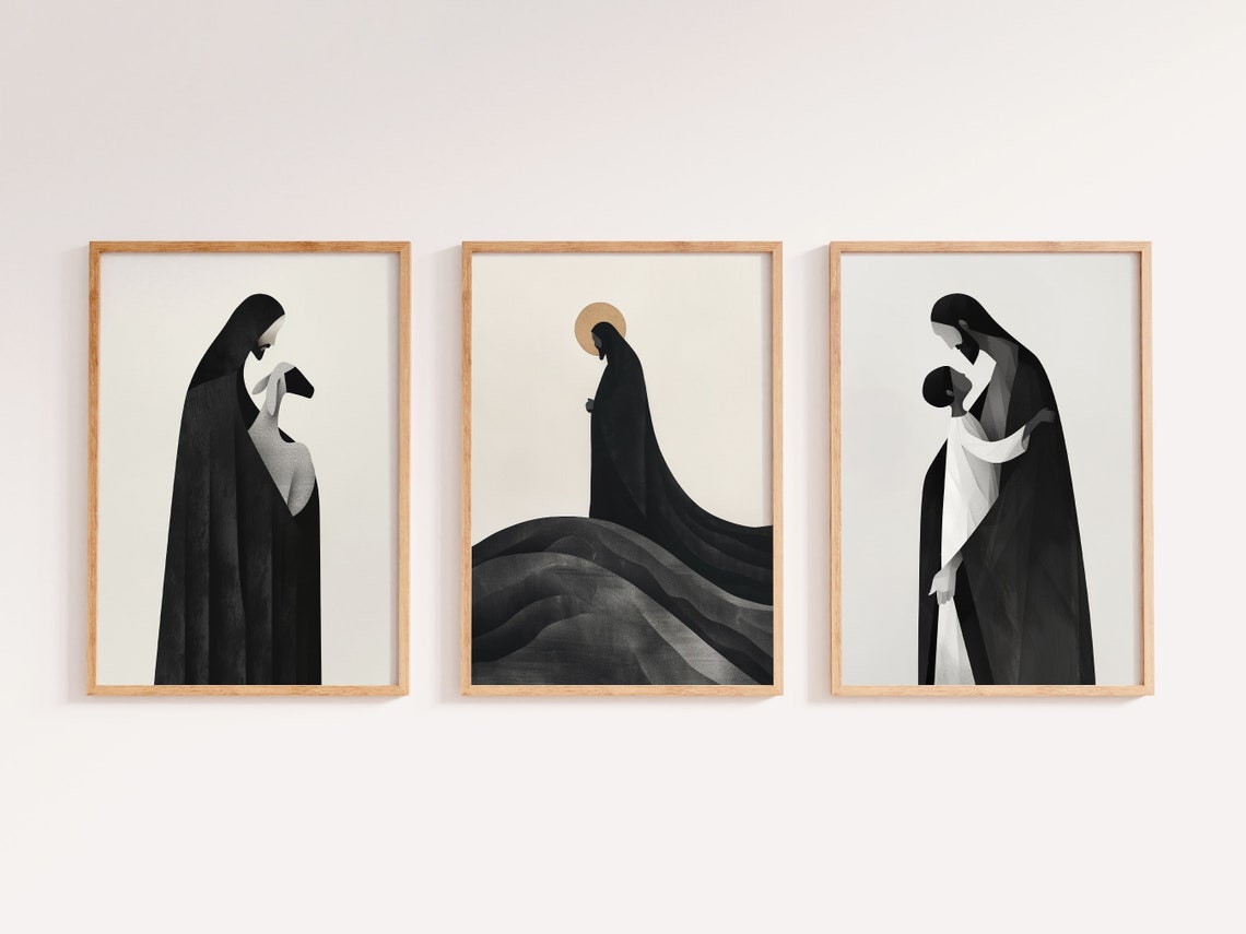 unfframed-set-of-3-jesus-art-posters-minimalist-black-and-white-modern