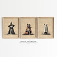 thumbnail image 1 of UNFFRAMED Set Cat Wall Art Posters, Vintage Black Cat, Retro Pumpkin Witch Hat Wall Art, Ghost Cat In Bathtub, Set 3 Prints 20x30, 1 of 3