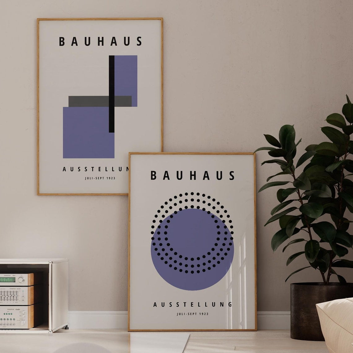 UNFFRAMED Set Of 2 Bauhaus Prints - Gallery Wall Set - Mid Century ...