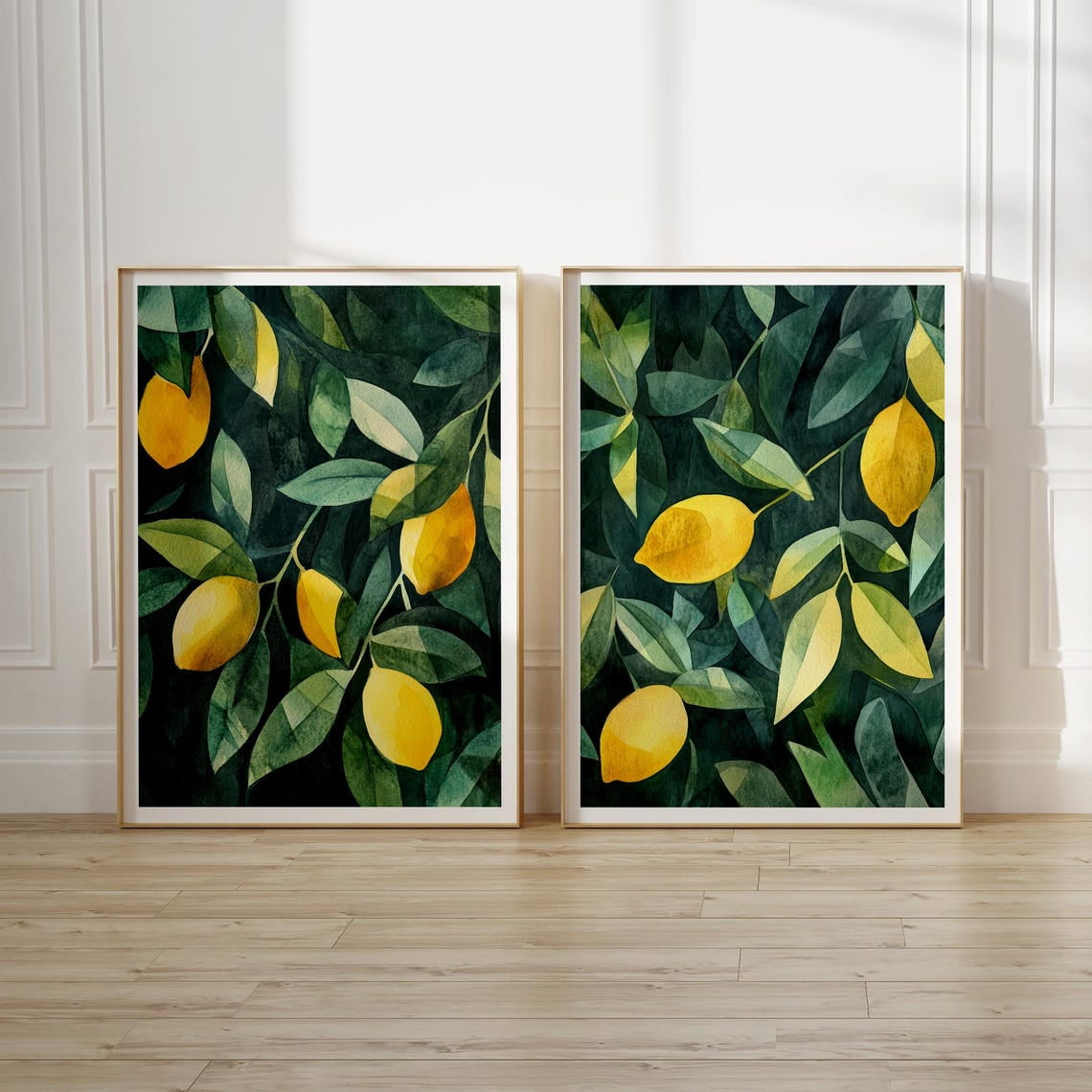 UNFFRAMED Set Of 2 Lemons Wall Art Kitchen Wall Art Lemons Print Lemon — free download