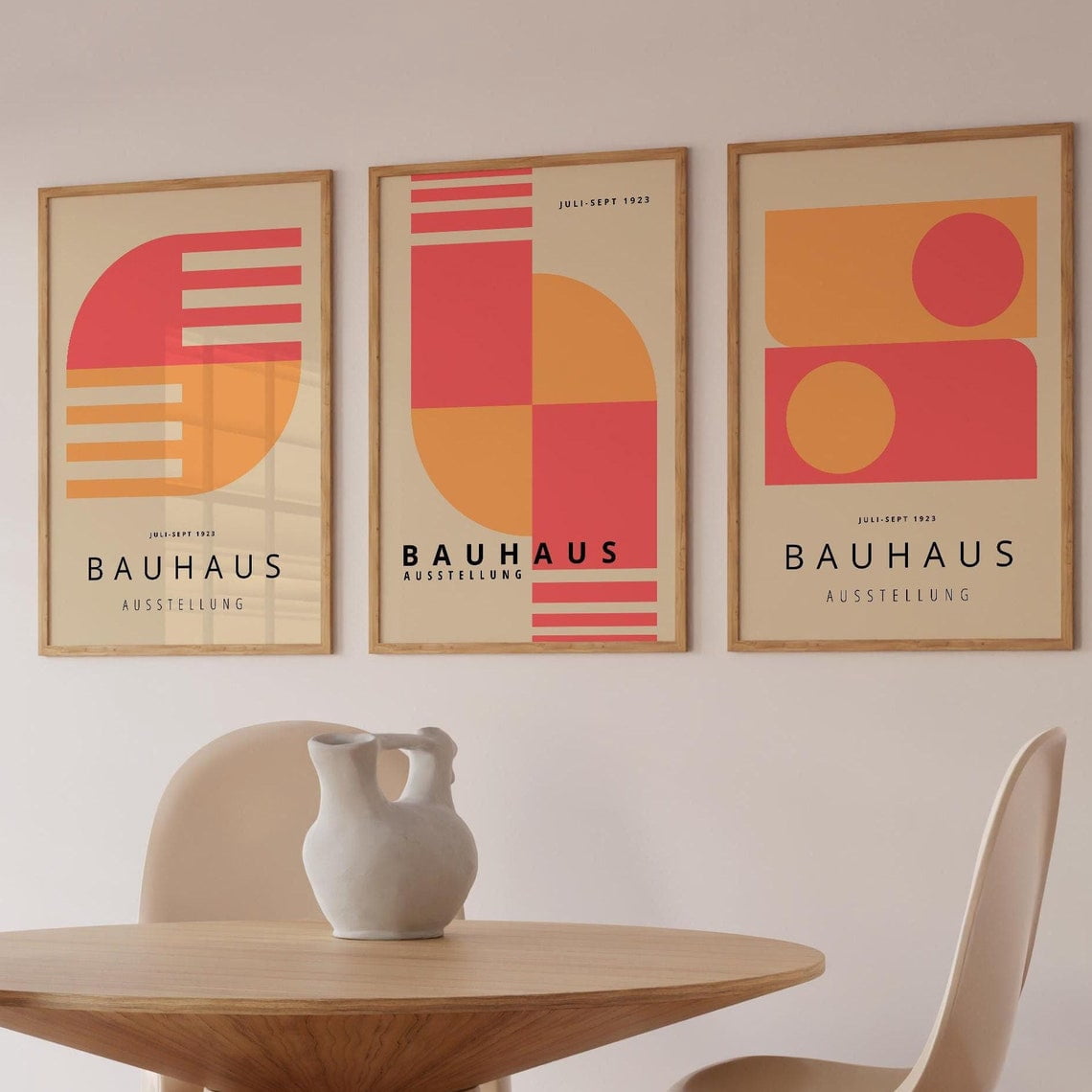 UNFFRAMED Set Of 3 Colourful Bauhaus Prints - Mid Century Modern ...