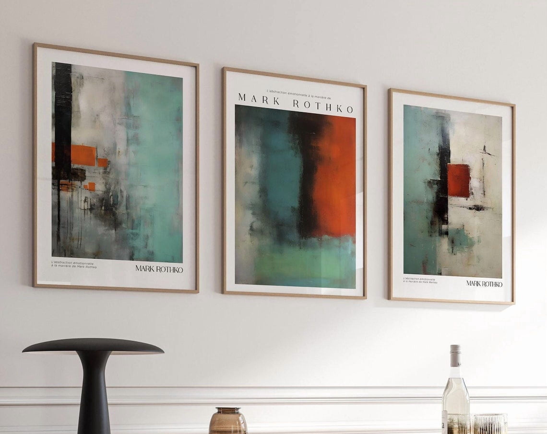 Luvia Set Of 3 Mark Rothko Prints - Modern - Green - Mark Rothko ...