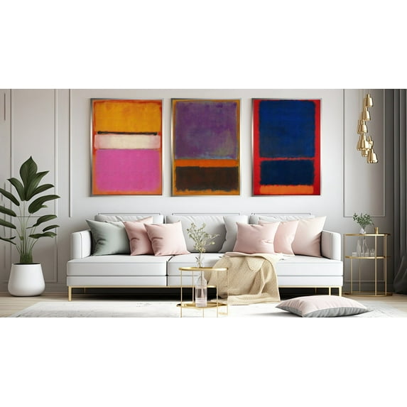 UNFFRAMED Set Of 3,Poster, Mark Rothko Poster Art Reproduction Set, Abstract Wall Decor Poster, Modern Minimal Art Set 3 Prints 16x24