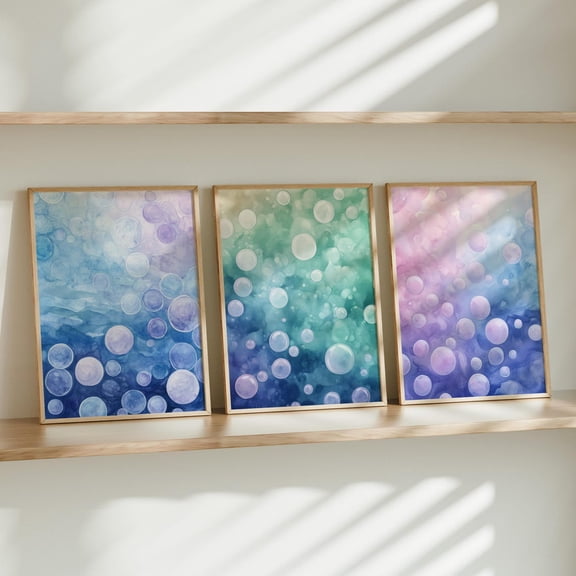 UNFFRAMED Set Posters, Colorful Playroom Decor, Wall Art, Fun Room Art, Rainbow Nursery Posters, Bright Abstract Wall Art Set 3 Prints 16x24