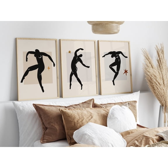 UNFFRAMED The Dance Abstract Posters Set Trendy Contemporary Wall Decor Dancing Art Abstract Dancer Posters Set 3 Prints 20x30