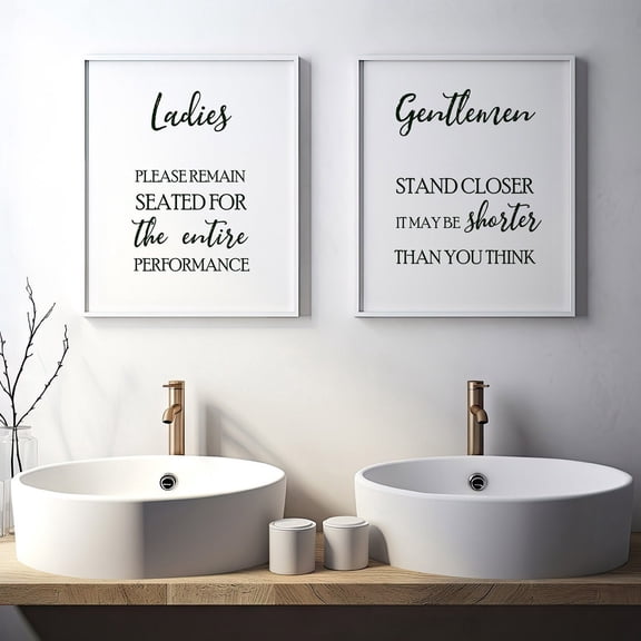 UNFFRAMED Toilet Rules,Bathroom signs,Ladies and Gentlemen,Toilet rules sign,Toilet print,toilet print,bathroom prints,Bathroom art Set 2 Prints 20x30