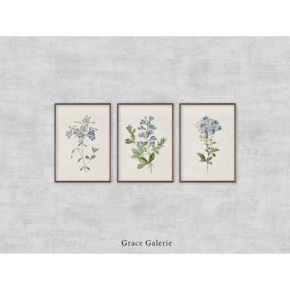 UNFFRAMED Vintage Botanical Gallery Wall Poster, Set, Rustic Wall Decor Set 3 Prints 12x18