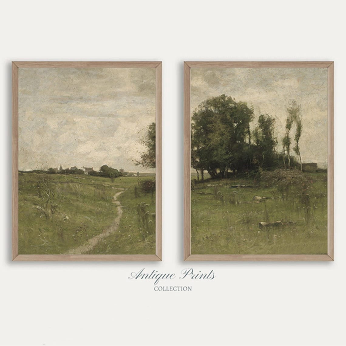 UNFFRAMED Vintage Country, Landscape Set Split Poster, Moody 2 Pieces ...