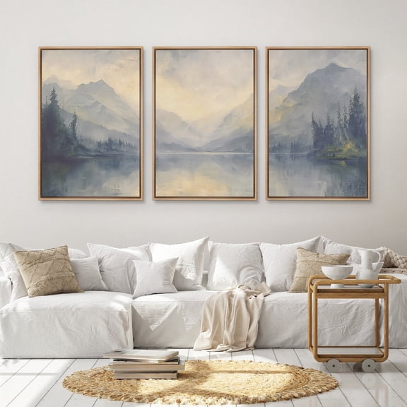UNFFRAMED Wall Art Prints Set Of 3 Abstract Forest Mountain Landscape Art Print Minimalist Modern Wall Art Farmhouse Decor Set 3 Prints 16x24