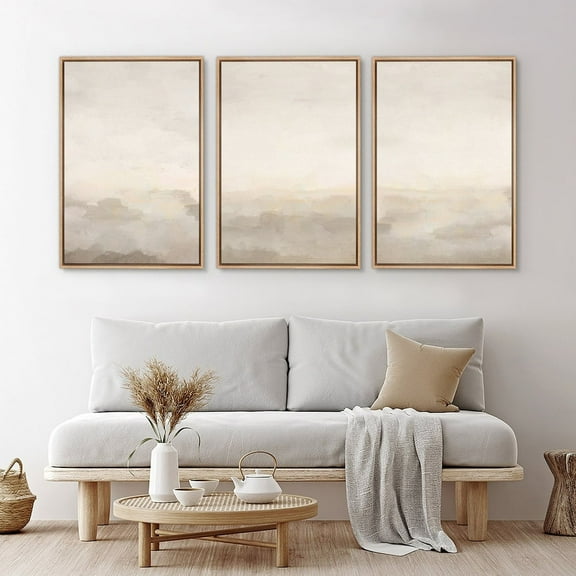 UNFFRAMED Wall Art Set Of 3 Abstract Beige Neutral Prints Art Minimalist Modern Transitional Home Wall Decor Set 3 Prints 20x30