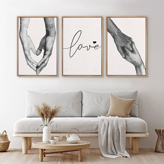 UNFFRAMED Wall Art Set Of 3 Love Quote Prints Minimalist Modern Wall Art Decor Set 3 Prints 16x24