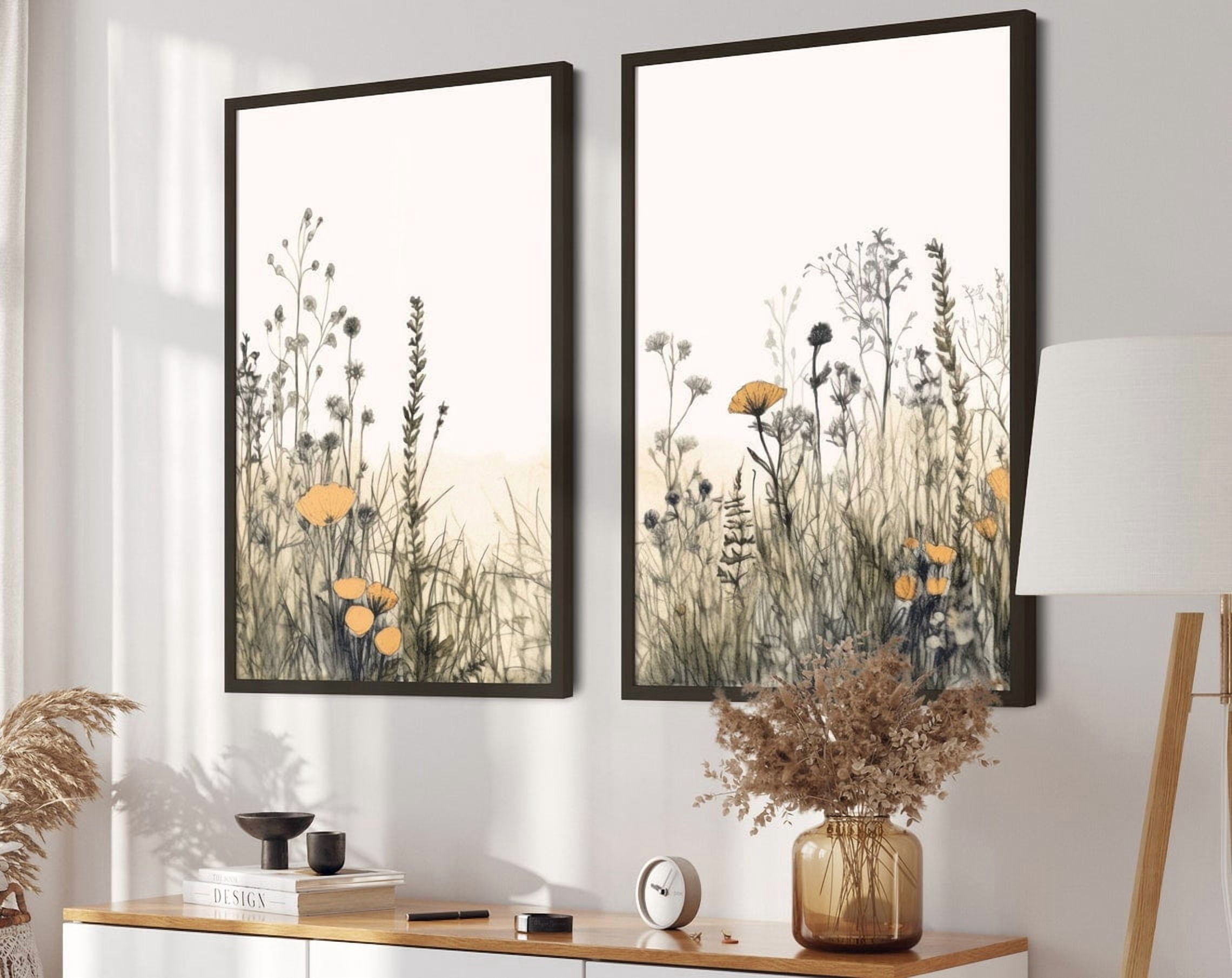 Luvia Wildflower Field Art, Wildflower Print Set Of 2, Wildflower ...