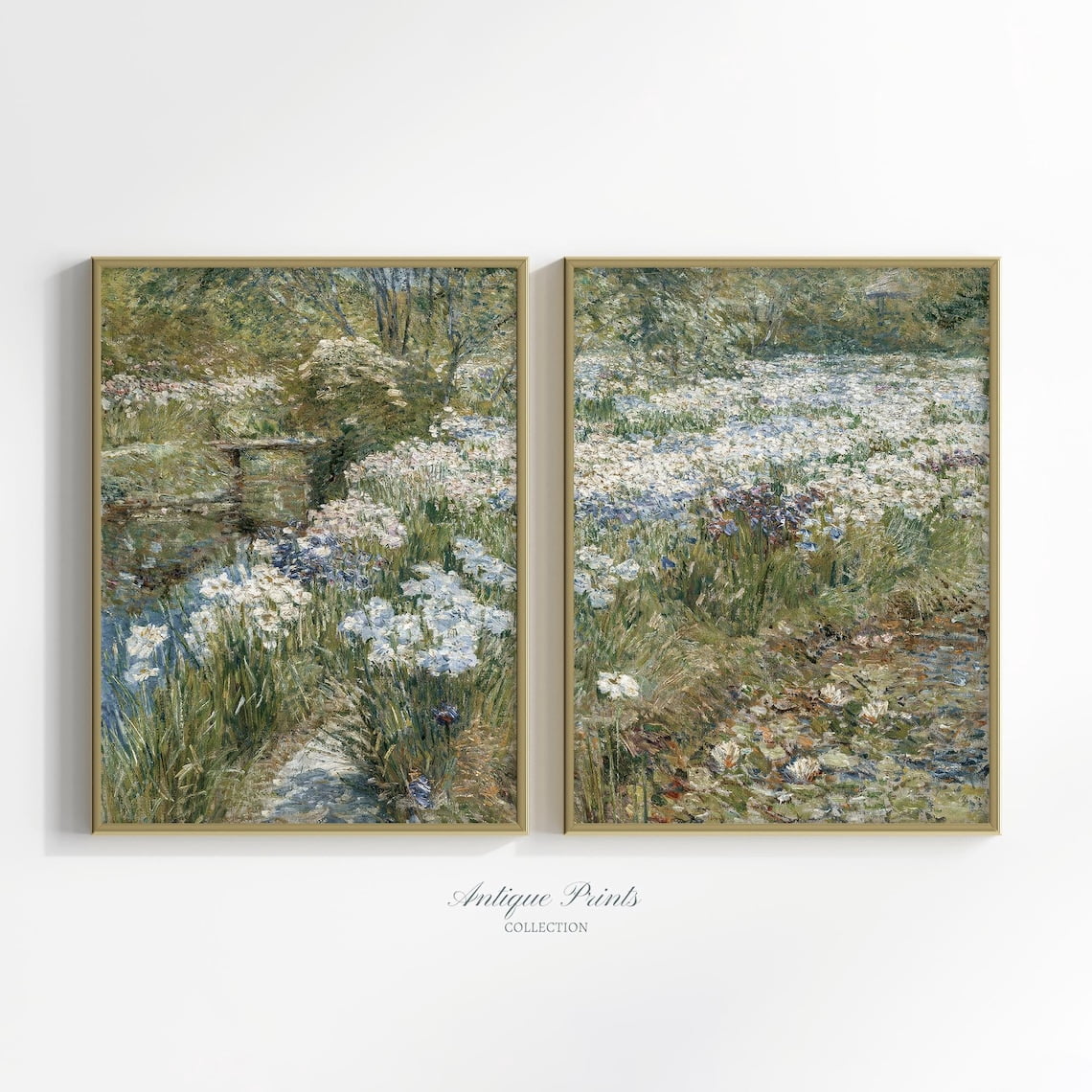 UNFFRAMED Wildflower Field Set Posters, Country Meadow 2 Pieces Vintage ...