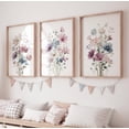 thumbnail image 1 of UNFFRAMED Wildflower Wall Art Set Of 3, Soft Pastel Botanical Prints, Pink Flower Decor, Cottagecore Floral Art, Neutral Spring Poster, Dorm Room #109 Set 3 Prints 20x30, 1 of 3