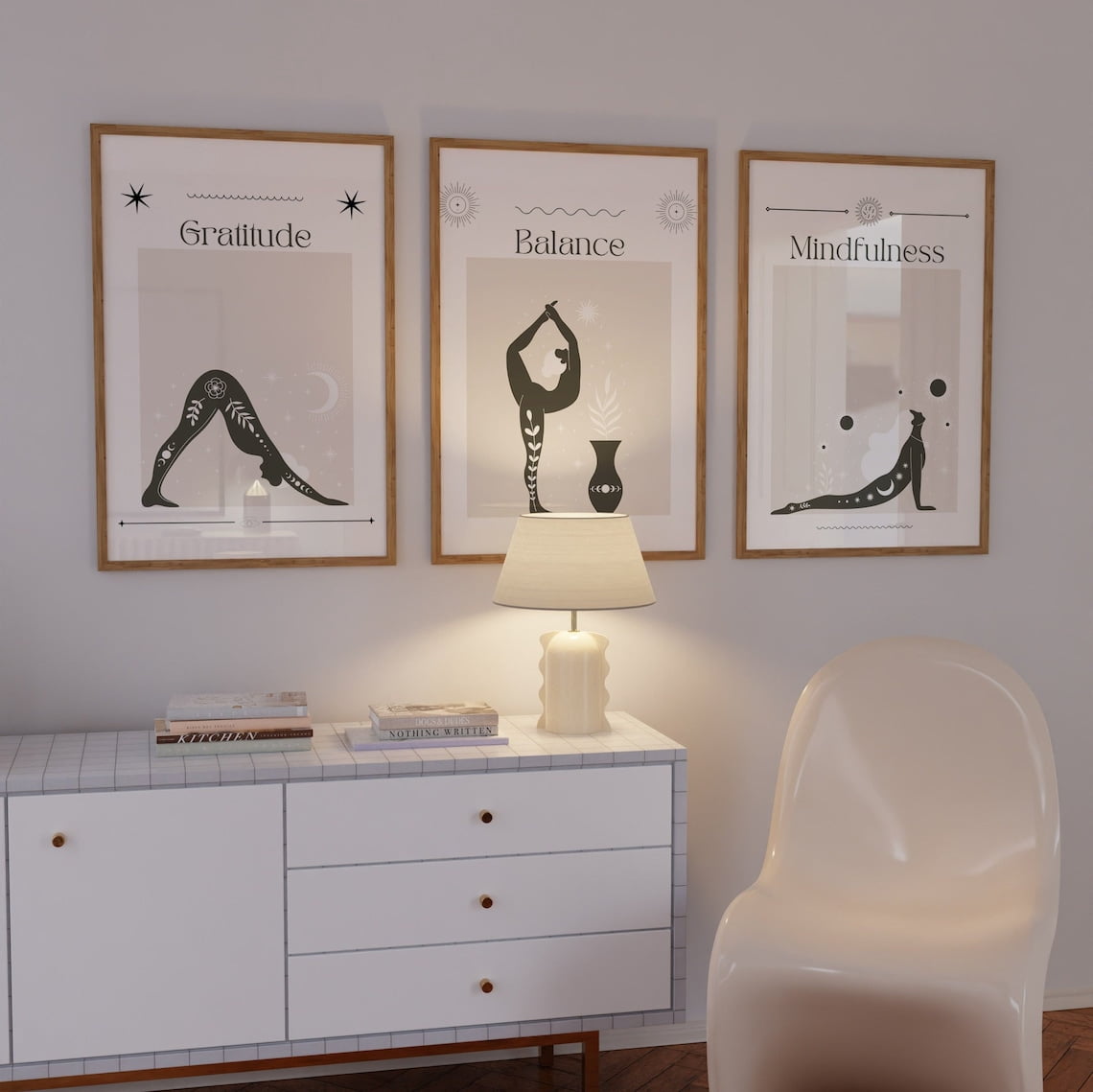 UNFFRAMED Yoga Pose Mantra Series Wall Art Set Of 3/Yoga Pose Art ...