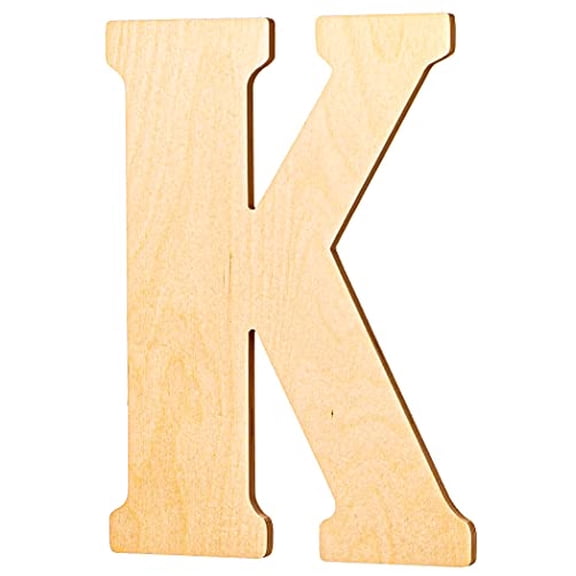 23 In. Letter K, Unfinished Vintage Wood Letter (K)