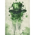 thumbnail image 1 of [UNFRAMED] Abstract Green Leprechaun Hat Wall Art Decor, 1 of 2