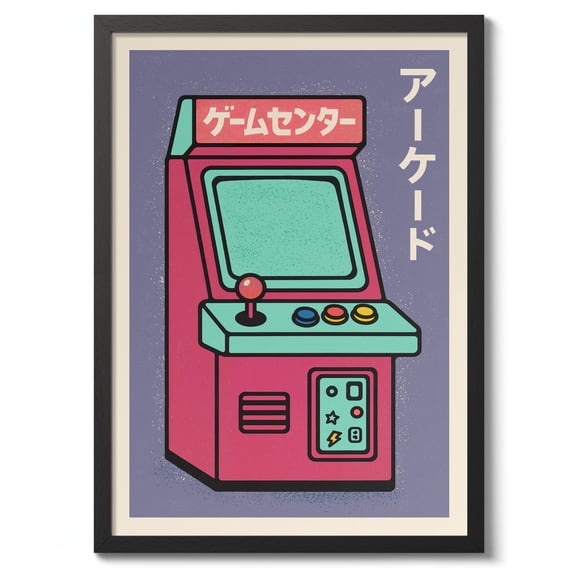 [UNFRAMED] Arcade Game Print, Japanese Vintage Poster, Graphic Illustration Decor, Matchbox Video Game Wall Art for Gift