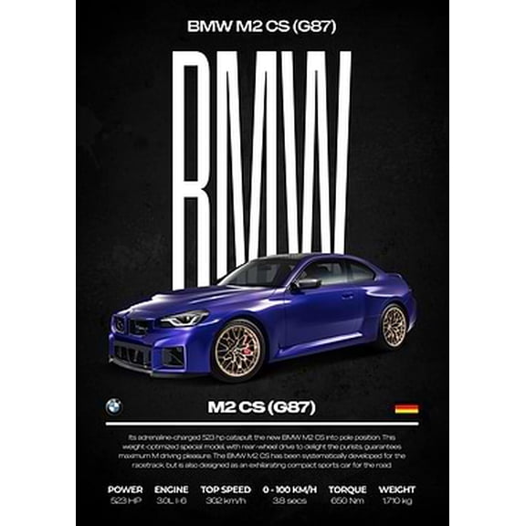 [UNFRAMED] BMW M2 CS (G87) Automotive Poster