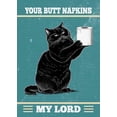 thumbnail image 1 of [UNFRAMED] Black Cat Wall Art - 'Your Butt Napkins My Lord' Toilet Paper Decor, 1 of 2