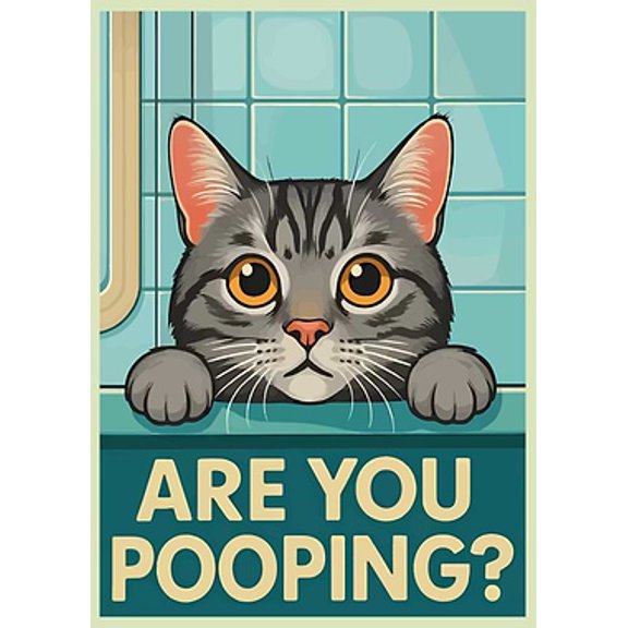 [UNFRAMED] Cat peeking over Wall Art