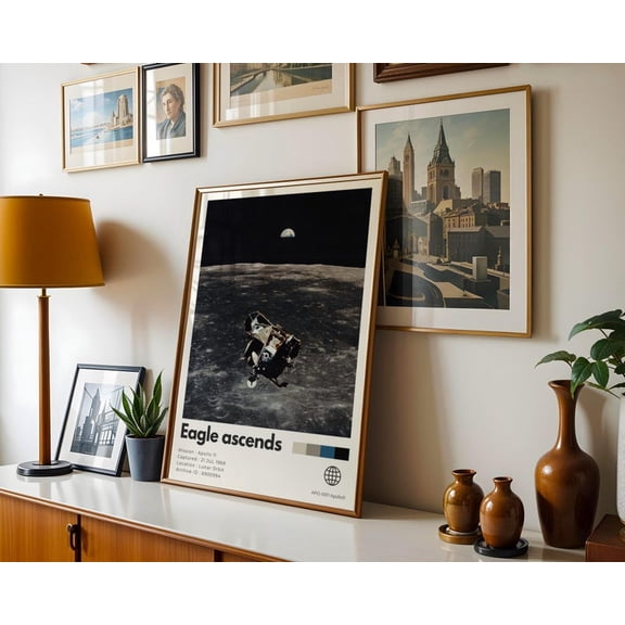 [UNFRAMED] DailyMood Apollo 11 Lunar Module Eagle NASA Photograph Solar System Poster Monochrome