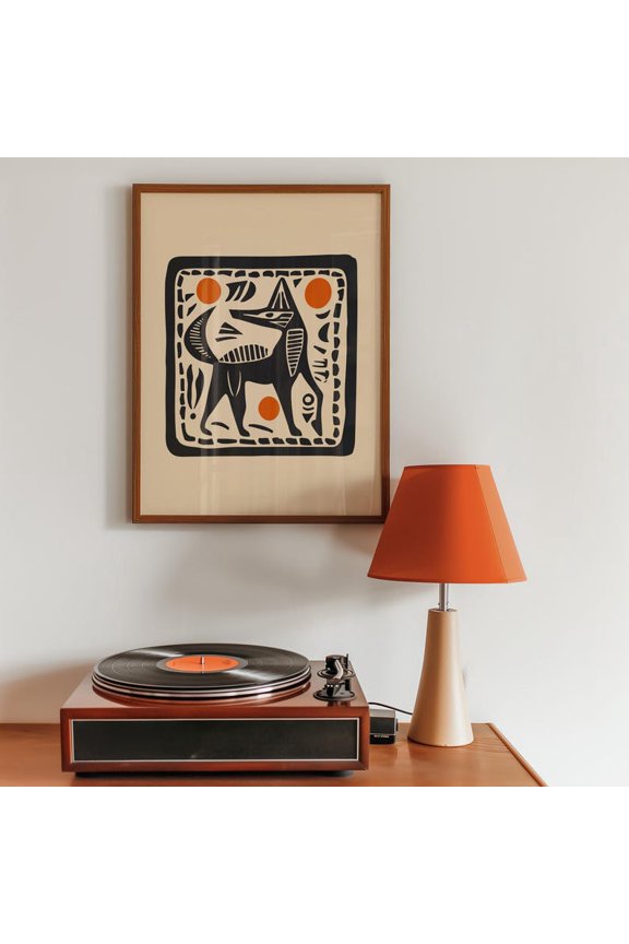 [UNFRAMED] DailyMood Aztec Coyote Abstract Retro Wall Art Decor New Mexico Poster